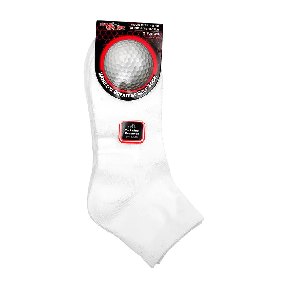 Blíster con 3 pares de calcetines blancos para golf, 10-13, game sport