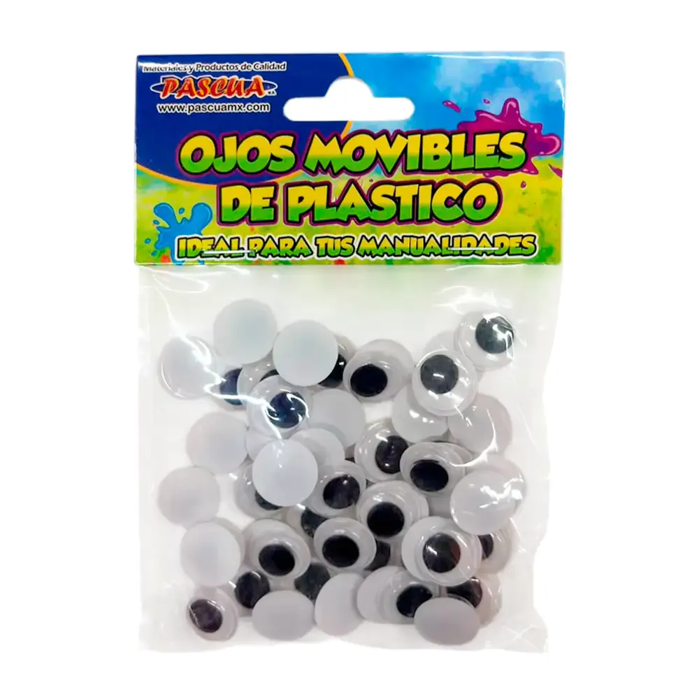 Paquete con 50 ojos moviles de plástico / 25949