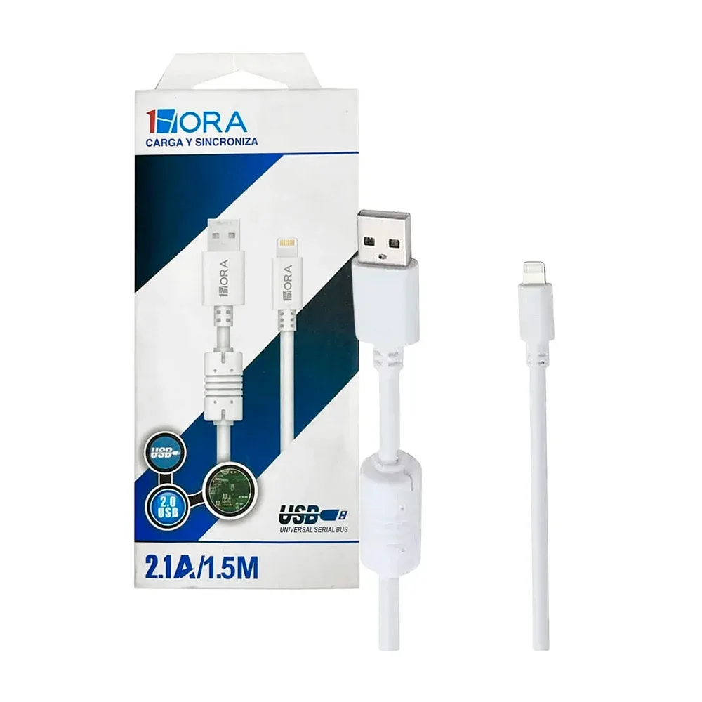 Cable usb 1hora con entrada lightning iphone, variedad de colores / cab075-b