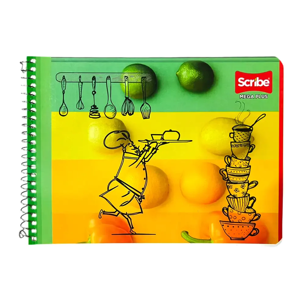 Libreta cuaderno italiano scribe mega plus con 100 hojas de dibujo, variedad