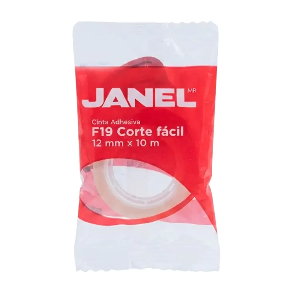 1pza Cinta transparente janel de 12mmx10m con corte fácil