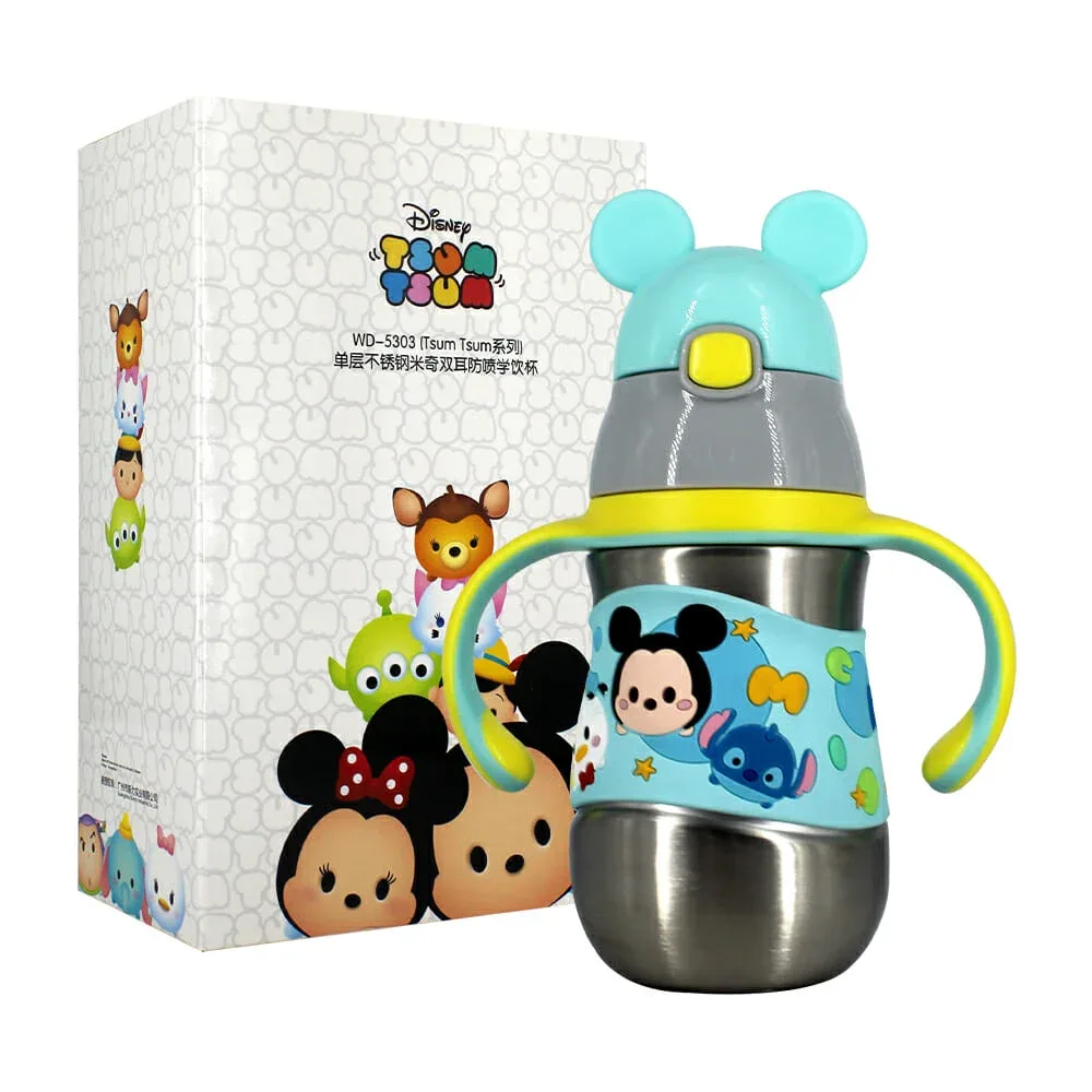 Termo entrenador con orejitas, diseño de personajes disney tsum tsum y capacidad para 380ml / wd-5303