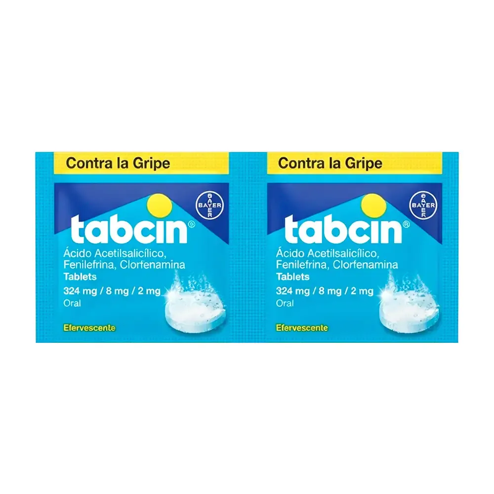 1pza Tableta con pastilla efervescente tabcin en color azul, 324mg / tabcin.a