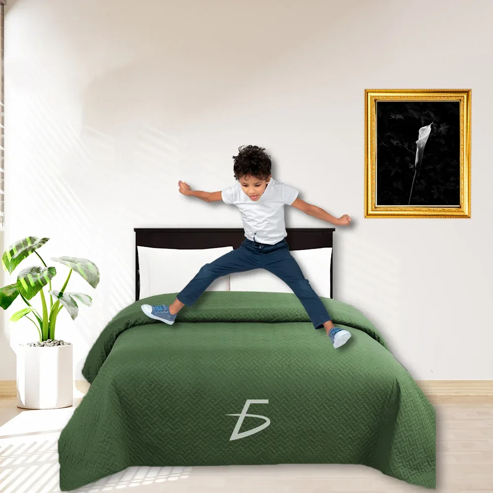 Edredón colcha cubrecama de microfibra de textura suave para cama queen kise, variedad de colores / 260x220cm