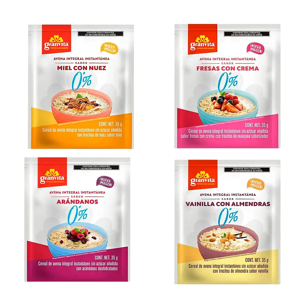 1pza sobre avena instantanea granvita integral, variedad de sabores 35g / granvita-a