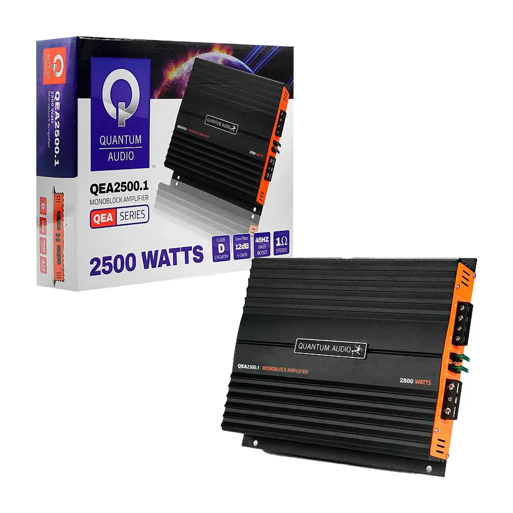 Amplificador estéreo con 2500w, 45hz, estéreo omega / quantum audio / qea2500.1