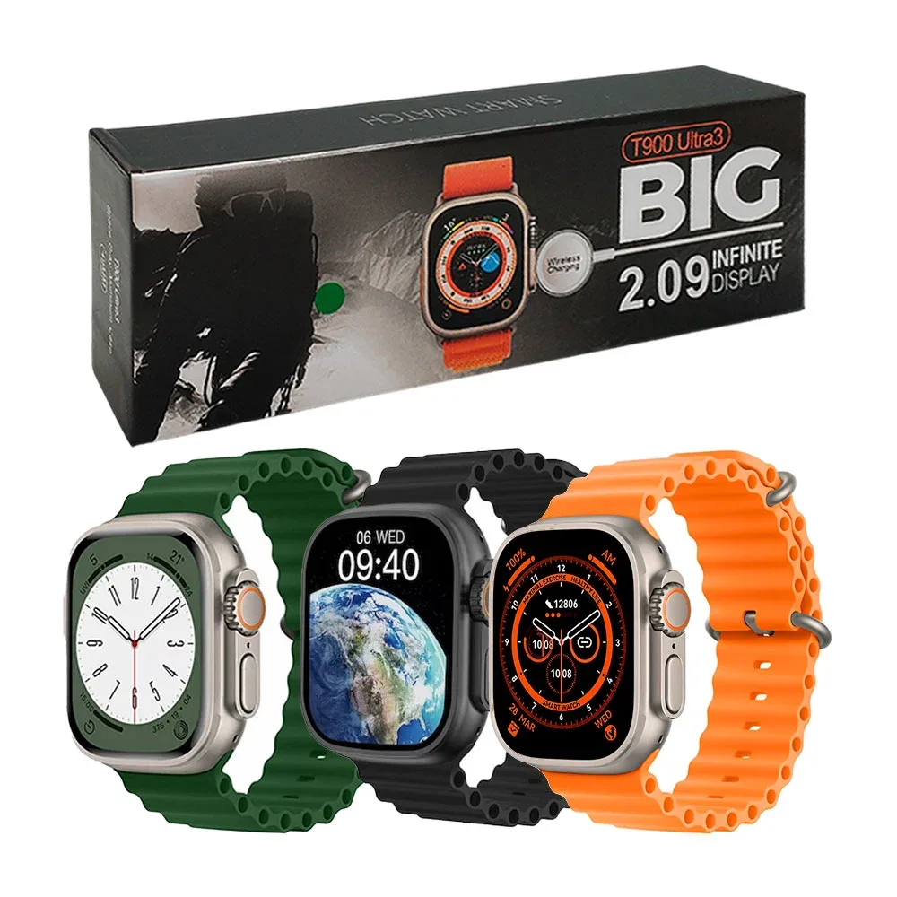 Reloj smartwatch t900 ultra big2.09 infinite, con correas de plástico intercambiables, variedad de colores / t900 ultra