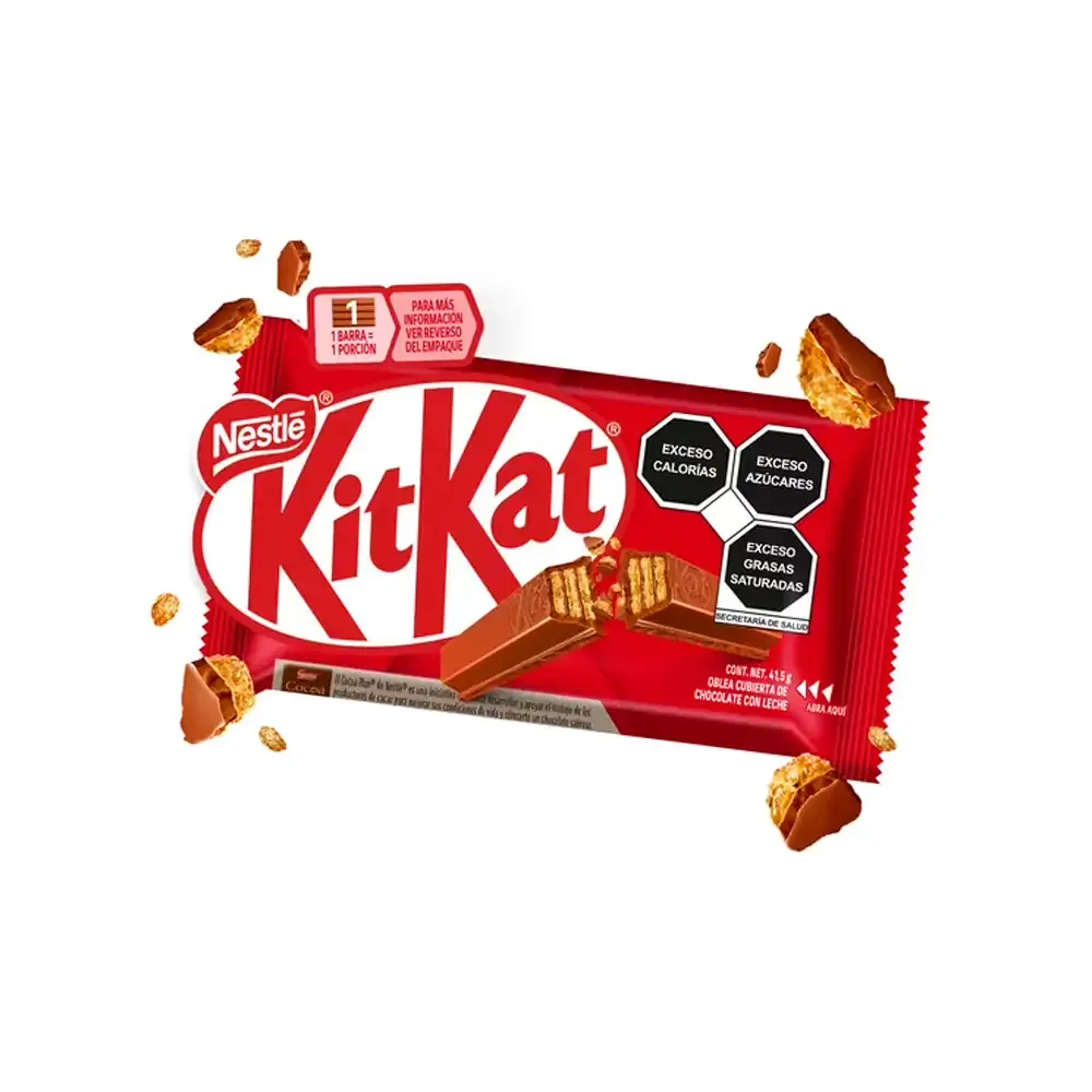 1pza Kitkat barra de oblea cubierta de chocolate con leche 41.5g / 248362