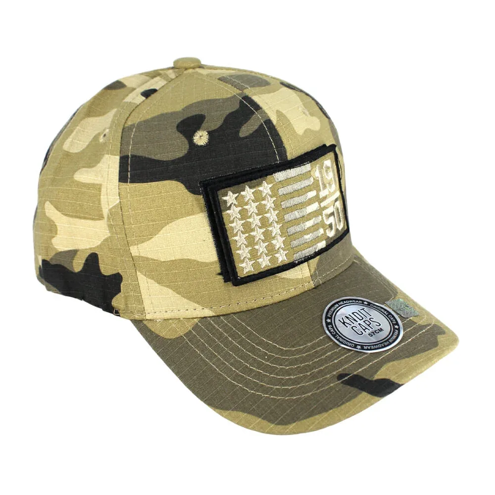 Gorra cachucha ajustable kndit caps de visera curva, diseño tipo camuflaje militar y parche con diseño, variedad de diseños