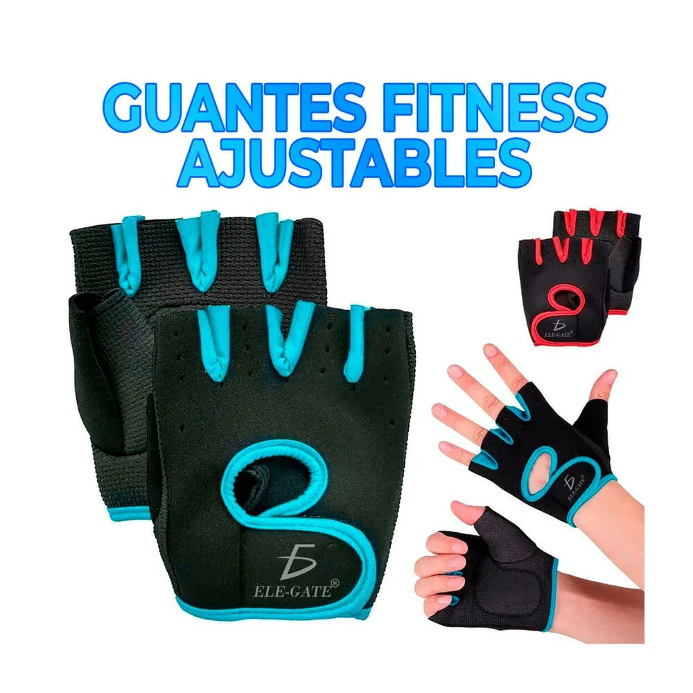 Par de guantes fitness acolchonados con velcros ajustables, variedad de colores / dep.32
