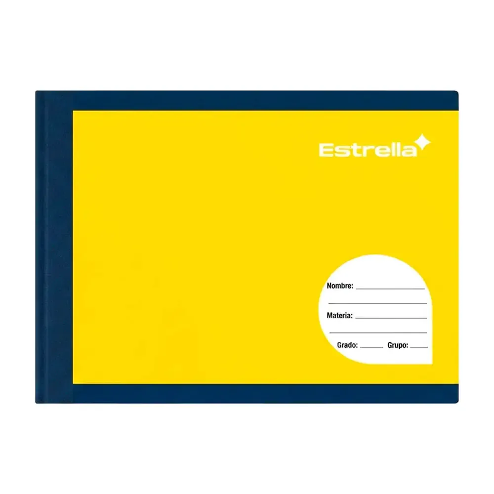 Cuaderno - libreta estrella cosido en forma italiana con 100 hojas de cuadro chico, liso