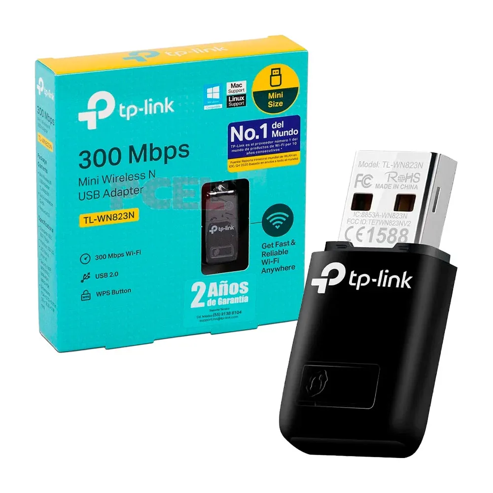 Adaptador inalámbrico tp-link usb 2.0 de 300 Mbps / mini Wireless n usb adapter / tl-wn823n