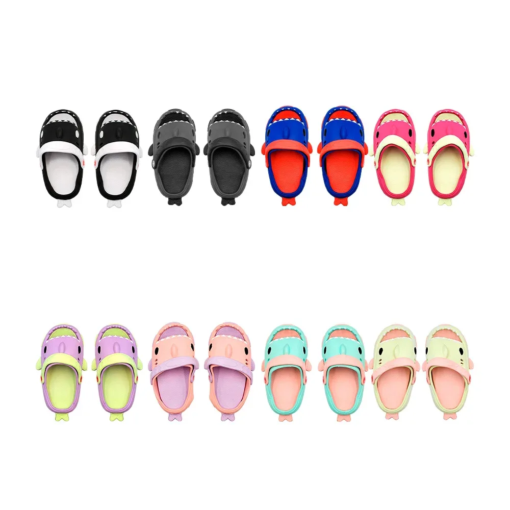 Sandalias tipo crocs para niño, forma de tiburón, variedad de colores y tallas