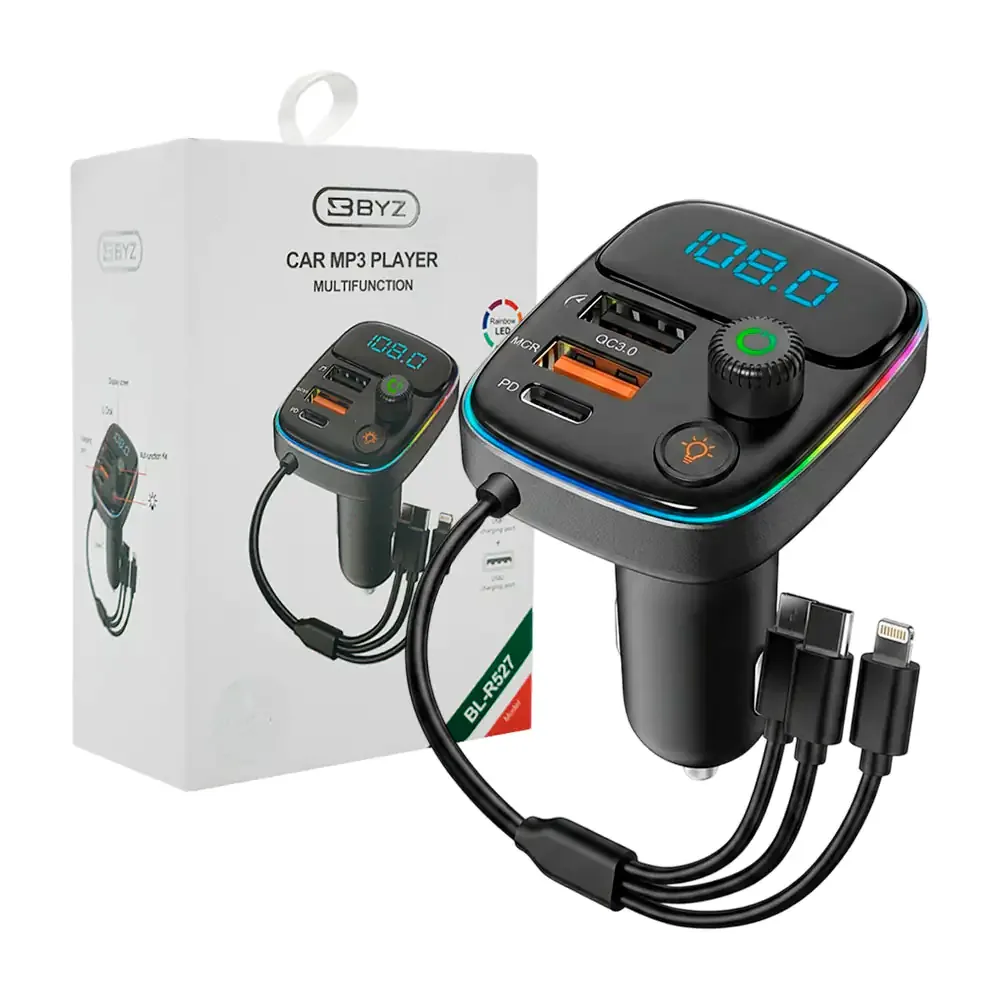 Plug cargador byz, multifuncional, manos libres con radio + cable y puertos
