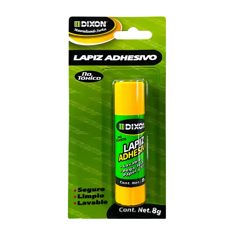 Blíster con lápiz adhesivo pegamento dixon en barra de 8g