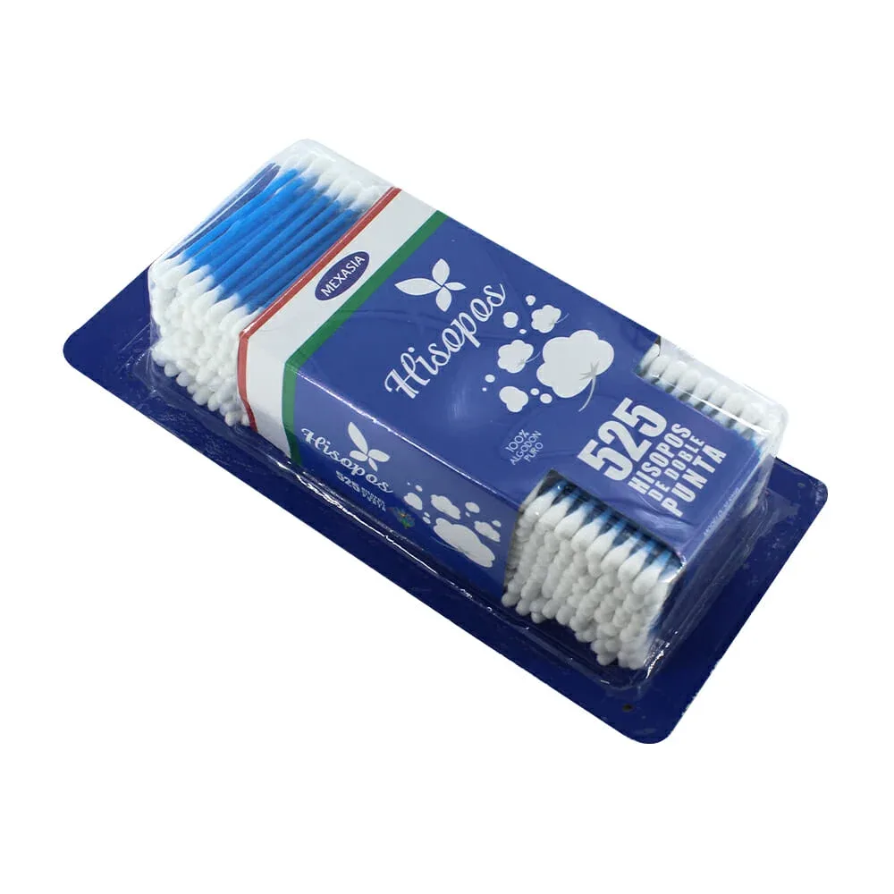 Blister de cotonetes/hisopos de doble punta con 525 pzas zh-0097