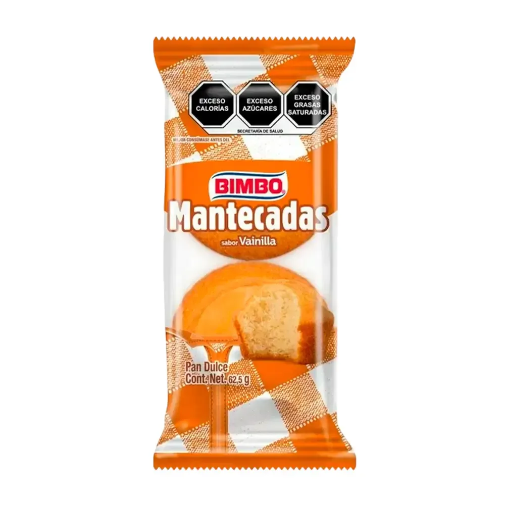 1pza paquete de mantecadas bimbo, pan dulce sabor vainilla / 123094