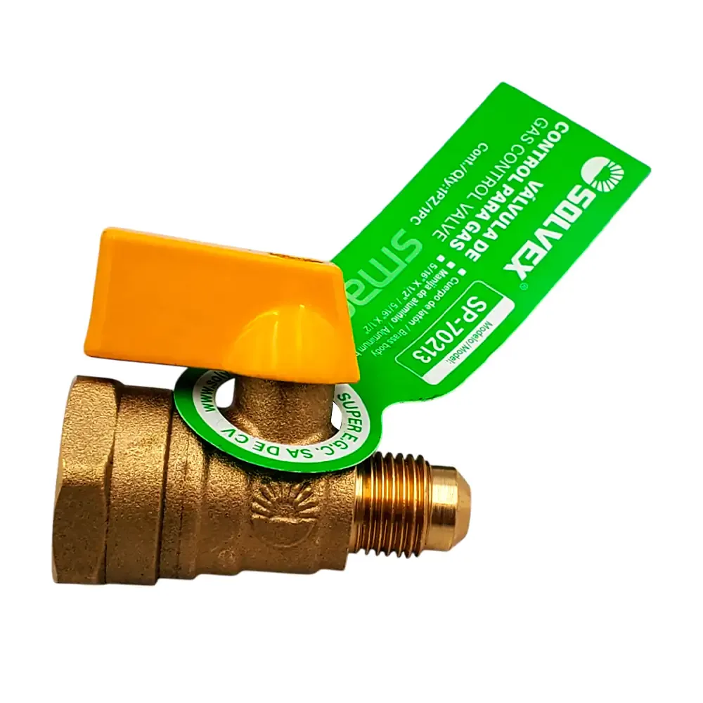 1pza válvula de control de gas, latón de alta resistencia, 5/16in x 1/2in