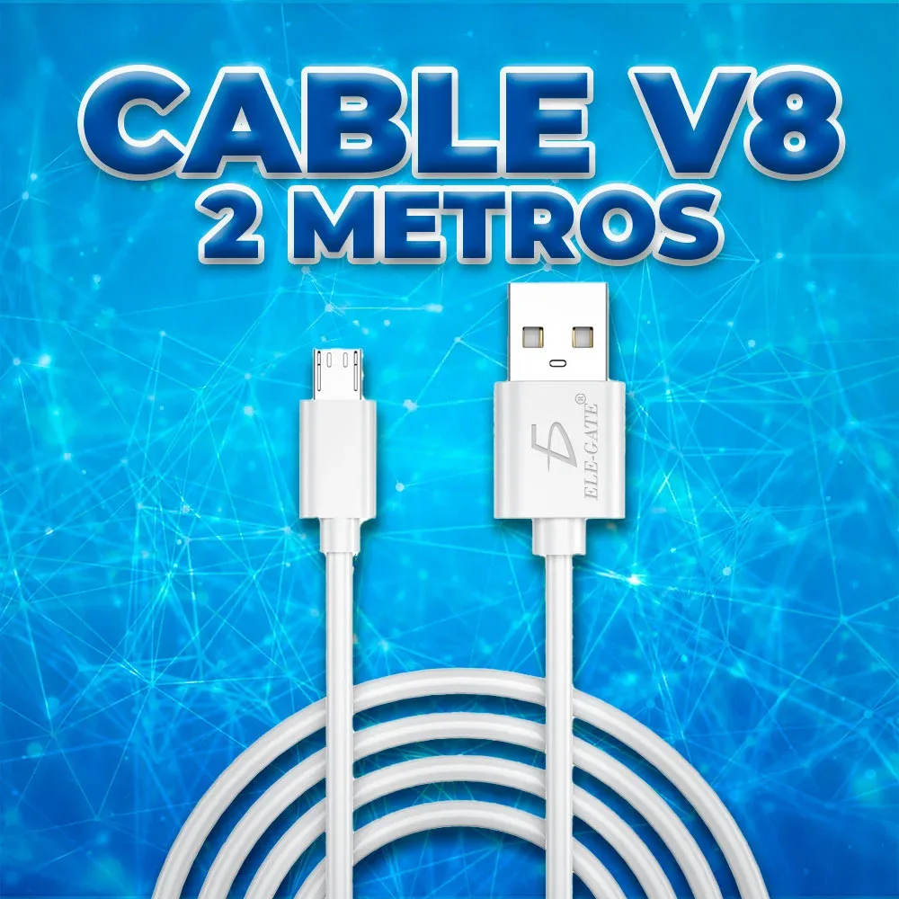 Cable ele-gate con entrada v8 a usb de 2m / wi.176.v8