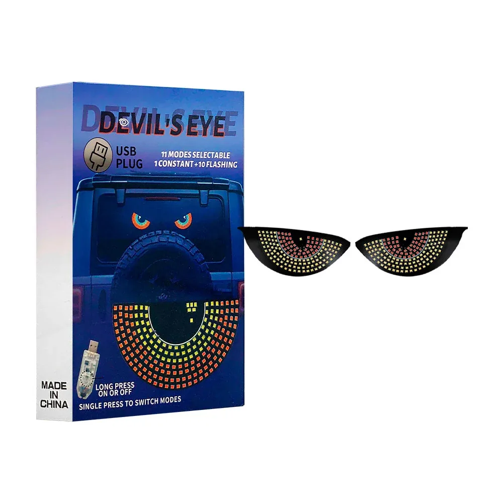 Par de ojos led decorativos para coche con 11 modos intercambiables, entrada usb