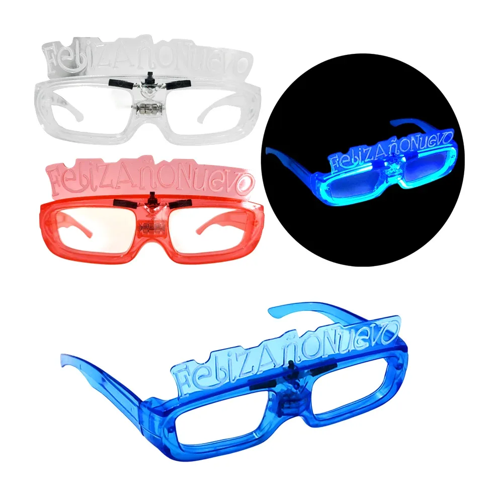 1pza Lentes translúcidos con luces para fiesta de feliz año nuevo, varios colores