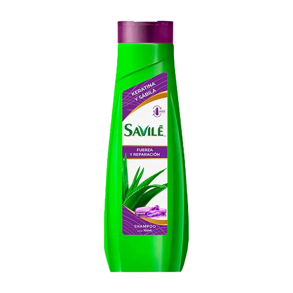 Shampoo savilé de keratina y sábila, fuerza y reparación, 700ml
