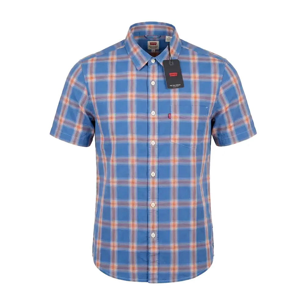 Camisa levis original casual manga corta con diseño de cuadros, variedad