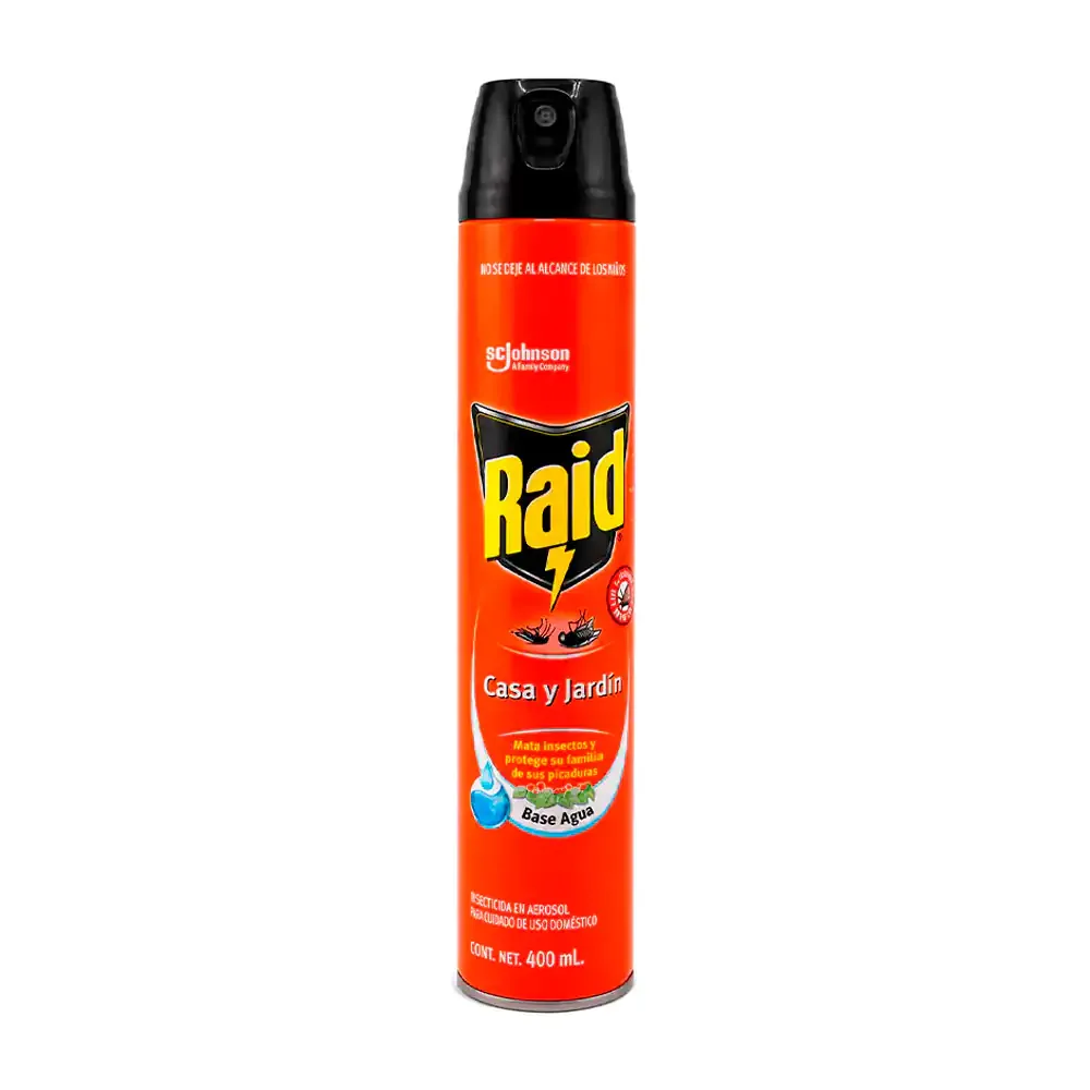 1pza raid casa y jardín a base de agua, 400ml / 925956