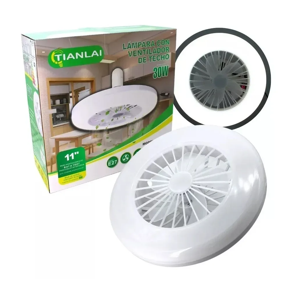 Lámpara led de luz blanca con ventilador para techo de 11 pulgadas, 30 watts / fs-01