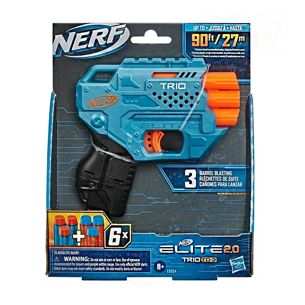 Pistola nerf elite 2.0 trio td-3 con alcance de 27m + 6 dardos / e9954