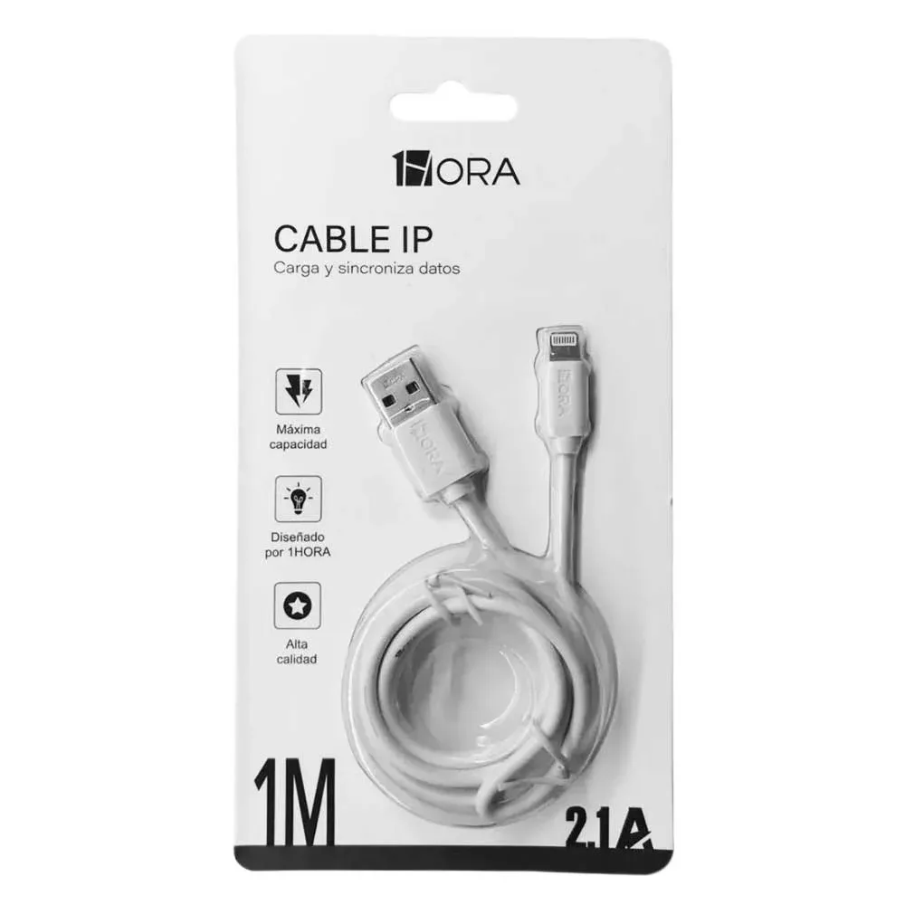 Cable con entrada iphone 2.1a 1hora cab179