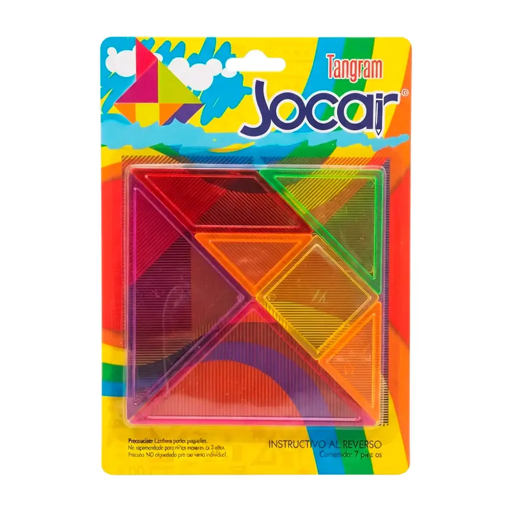 Tangram jocar interactivo con piezas de plástico transparente, variedad de colores / 5483