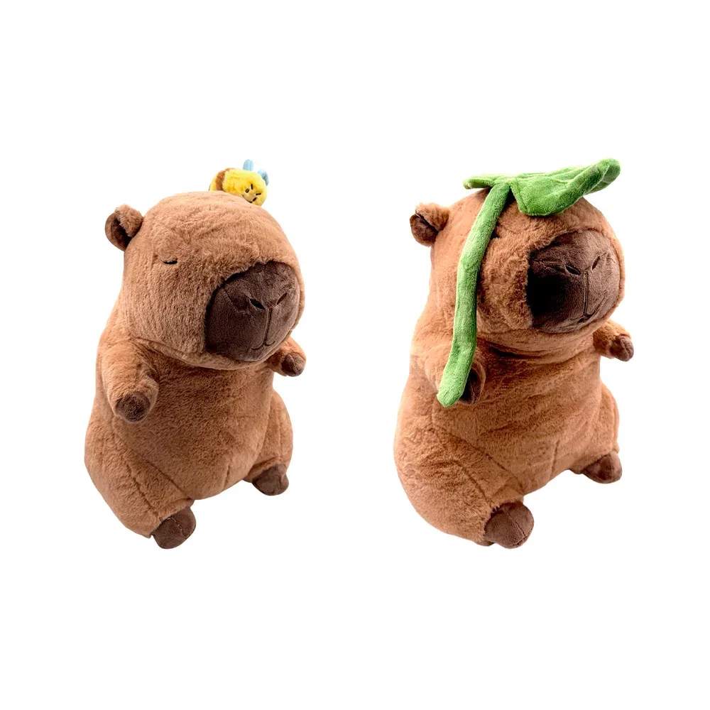 Peluche afelpado mediano en forma de capibara + decoración, 37cm, varios modelos