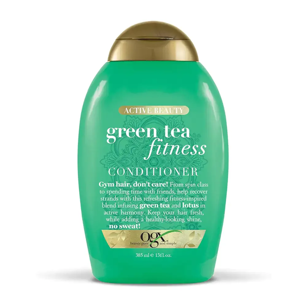 Acondicionador ogx de 385ml con extracto té verde para prevenir perdida capilar