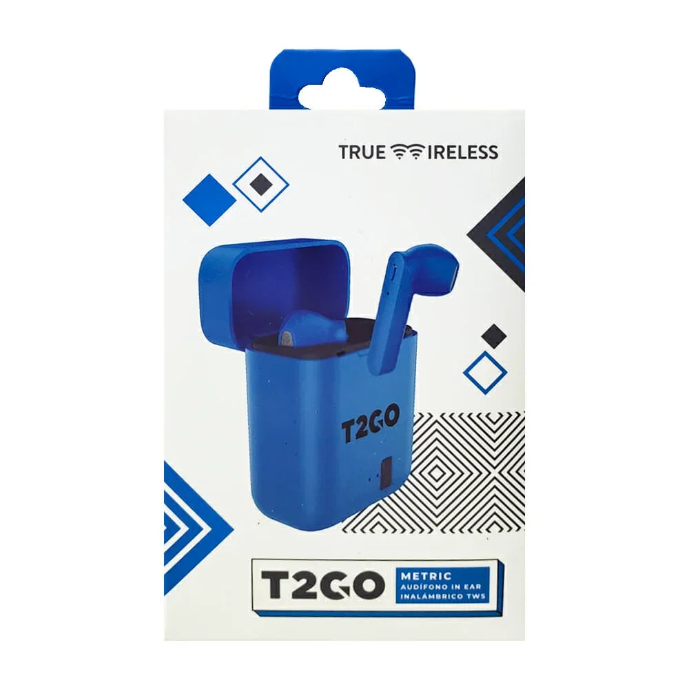 Audífonos inalámbricos con estuche de carga cuadrado, variedad de colores / t2go / tg-e80926