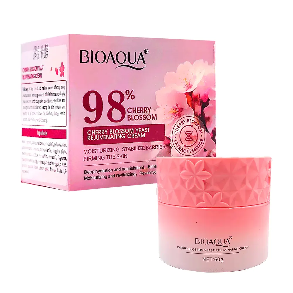 Crema facial rejuvenecedora con extracto de flor de cerezo al 98%, 60g