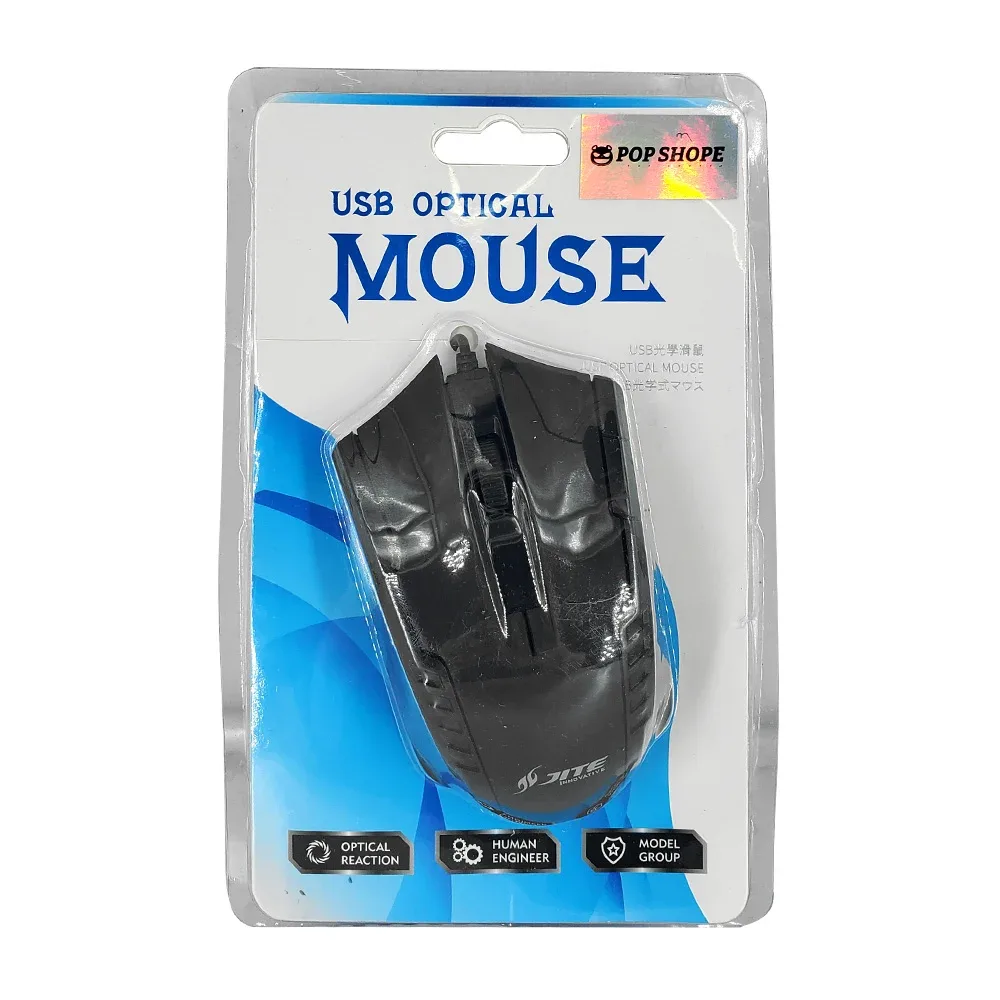 Mouse óptico alámbrico, diseño ergonómico, detalles en textura / jt-715