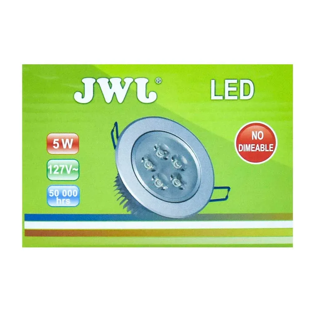 Lámpara led 5w empotrable luz dirigible orilla satinada, luz cálida. jlp-5x1s/c jwj