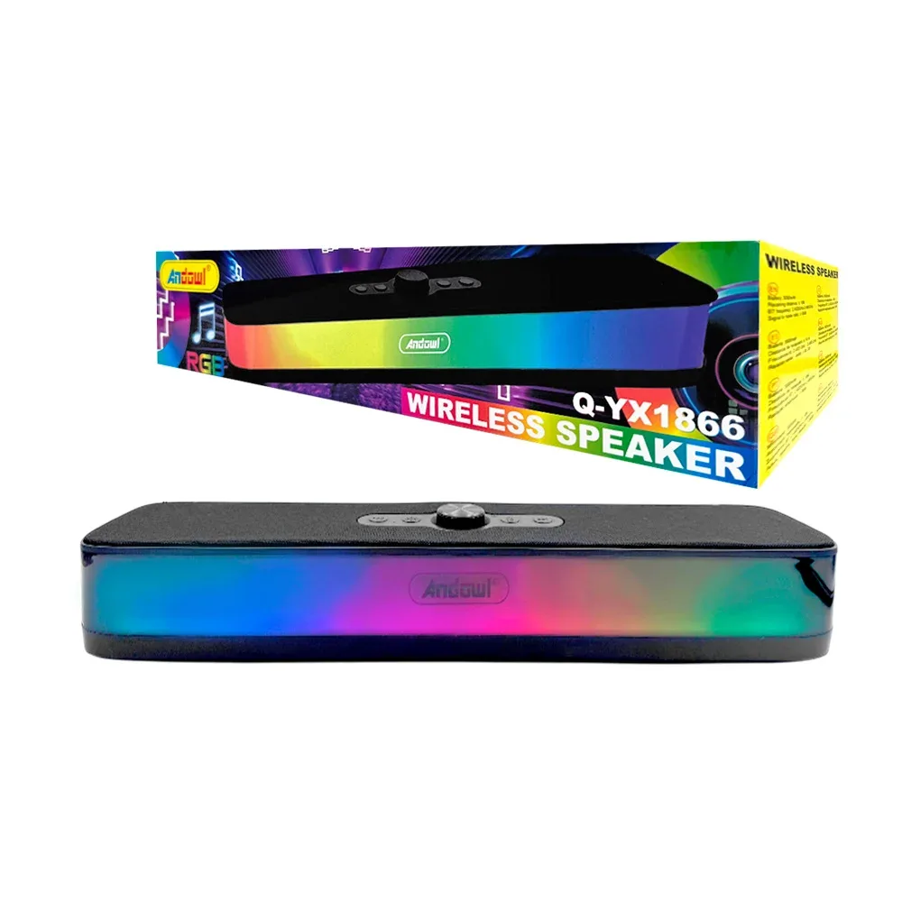 Barra de sonido conexión inalámbrica, perilla de sonido, luz rgb / q-yx1866
