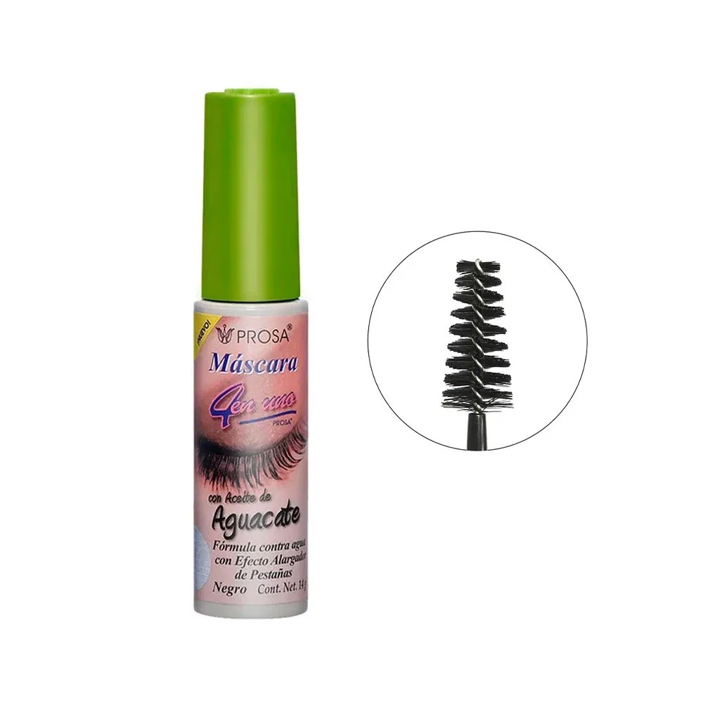 Máscara de pestañas prosa de 14g 4 en 1 con aceite de aguacate en color negro