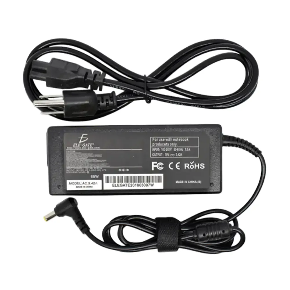 Cargador para laptop compatible con acer aspire con punta amarilla 19v
