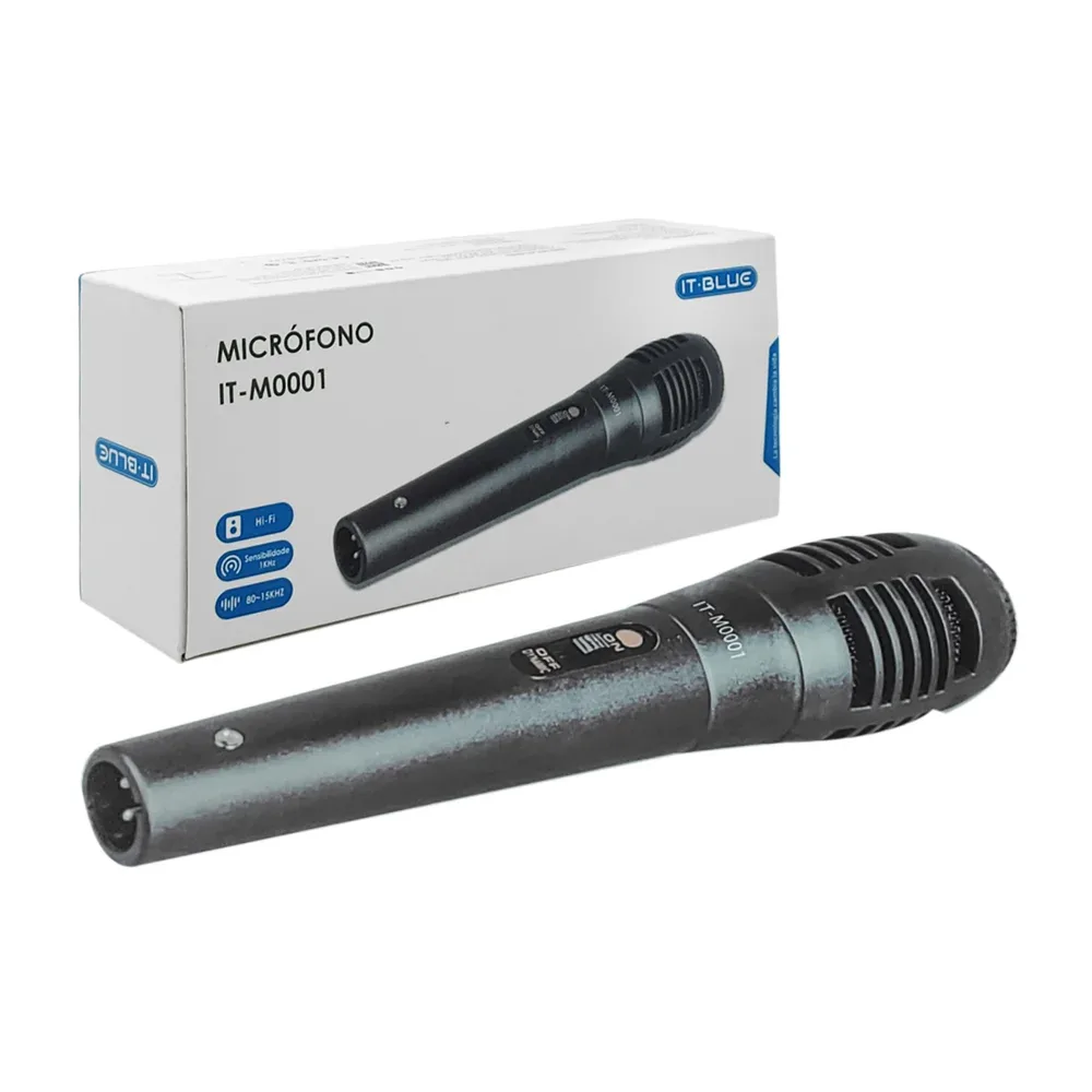 Mini micrófono alámbrico it blue + cable xlr, 3 pines / it-m0001