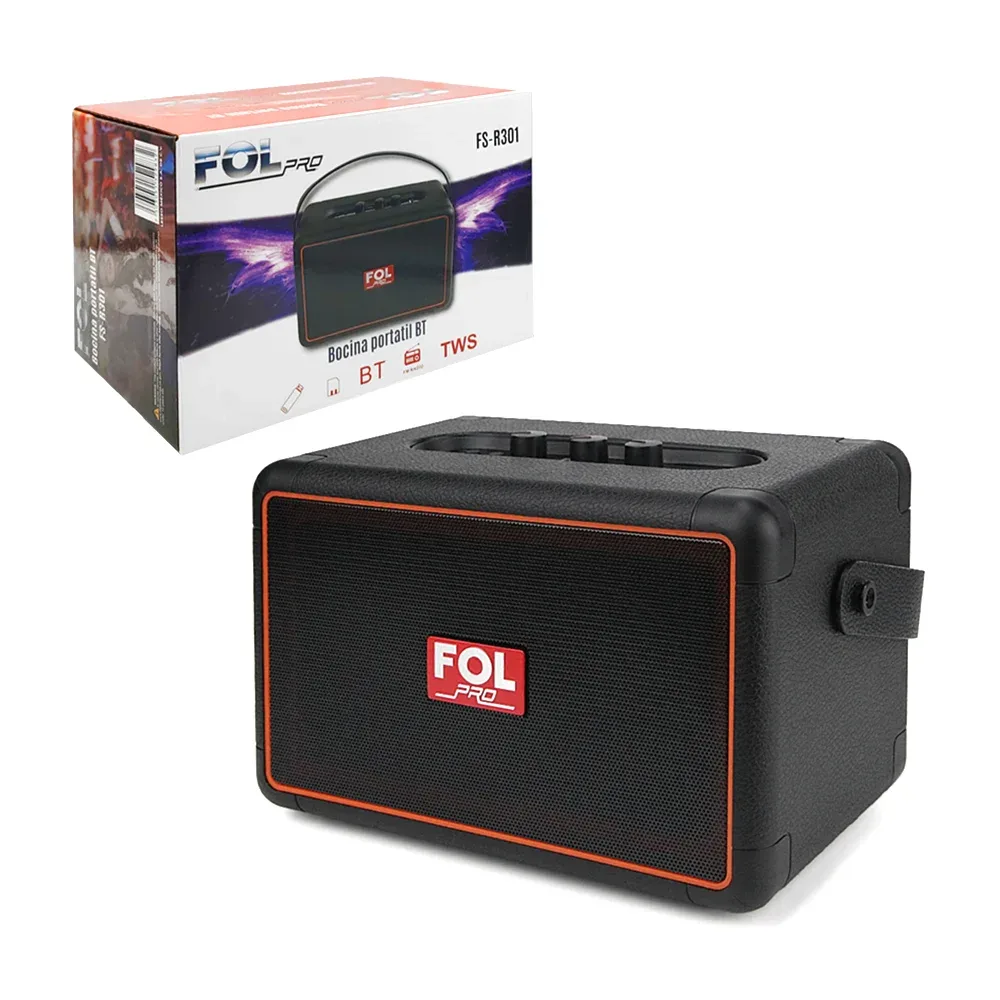 Bocina cuadrada fol pro, inalámbrica, multifuncional, puerto usb, tf y radio fm