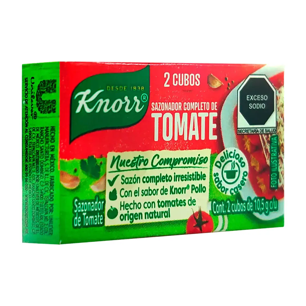 Paquete con 2 cubos knorr sazonador de tomate de 10.5g c/u