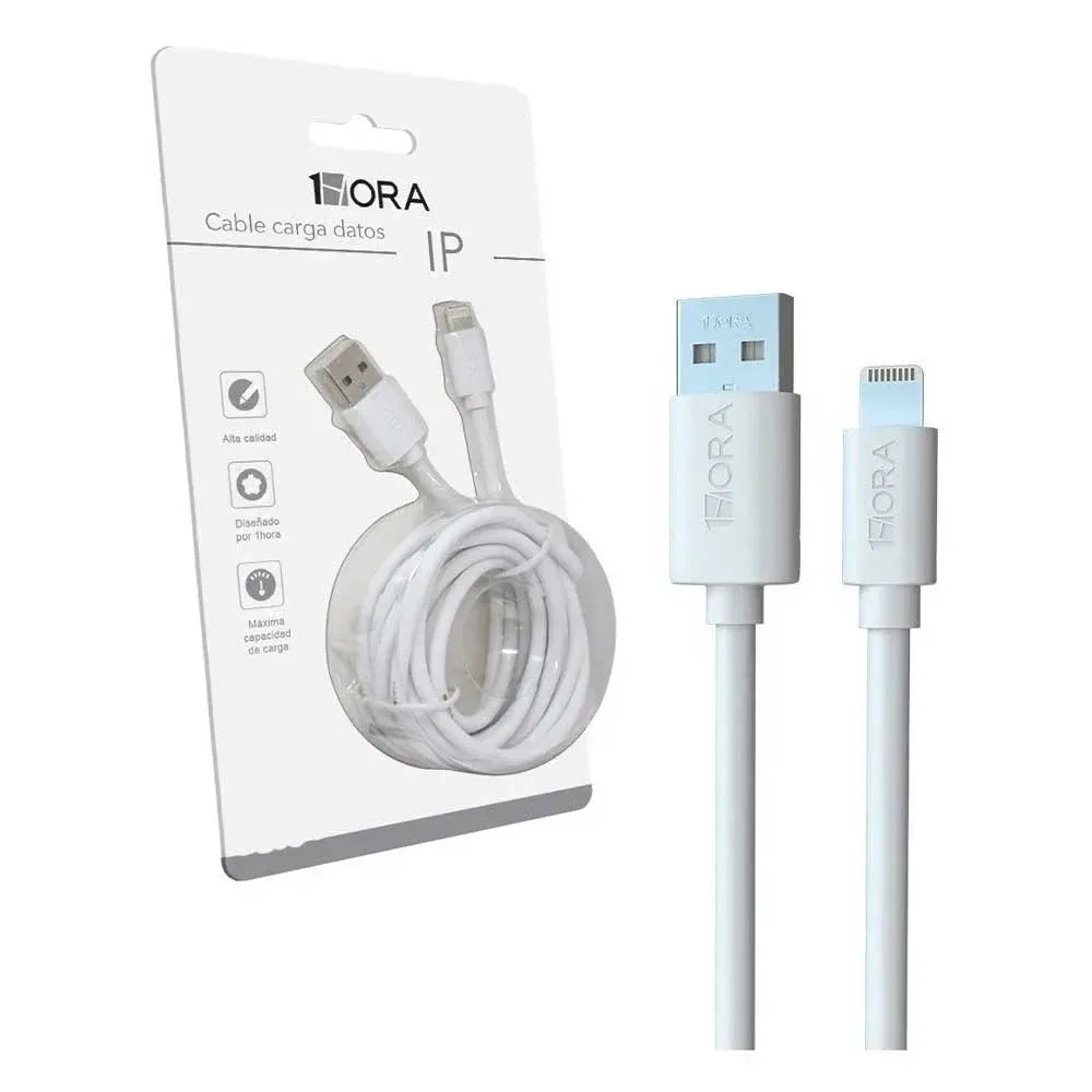 Cable 1hora con entrada lightning iphone de 2 metros / cab-206