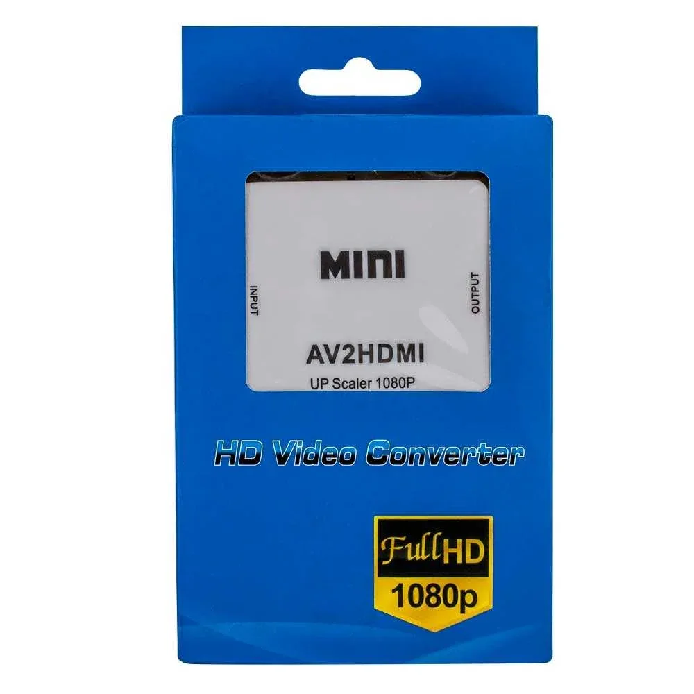 Convertidor adaptador de señales de video av a hdmi con ampliación hasta 1080p / con.24
