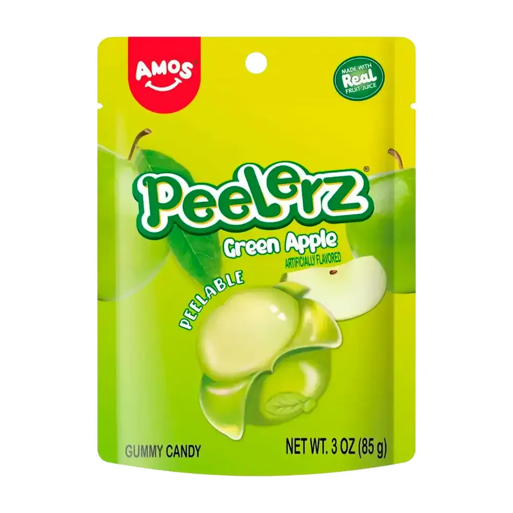 Bolsa con gomitas peelerz pelables con sabor a manzana verde, 85g / 080303