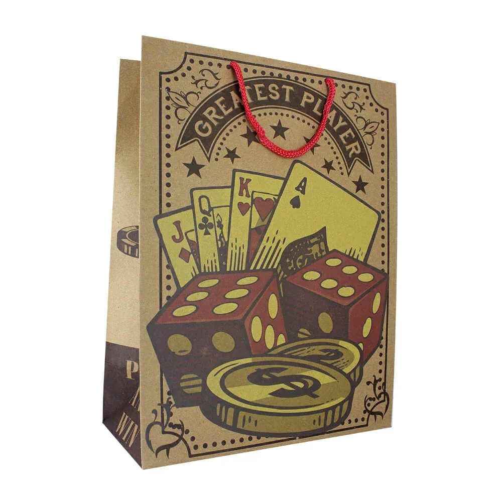 1pza Bolsa grande dipak de papel kraft con diseño para regalo 24.5x33.5cm, variedad de diseños / bol170621