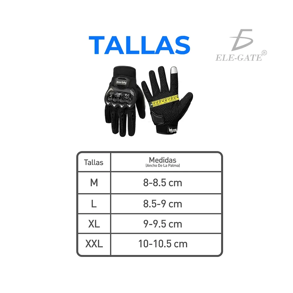 Par guantes ajustable de motocicleta con protección de nudillos y anticaídas + dedo táctil / hog.276