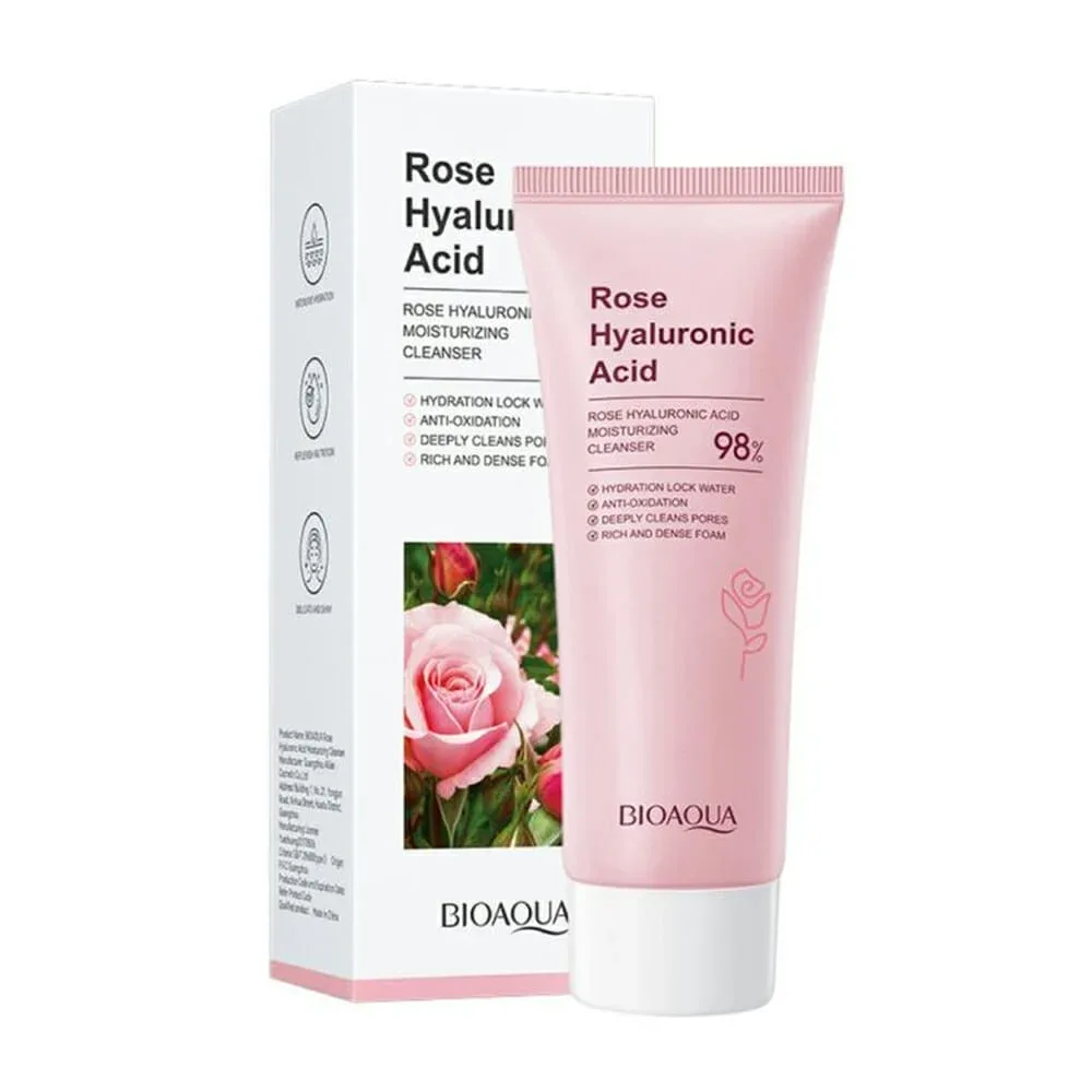 Limpiardor facial bioaqua con extracto de rosas y ácido hialurónico 100g / bqy15433 / c708
